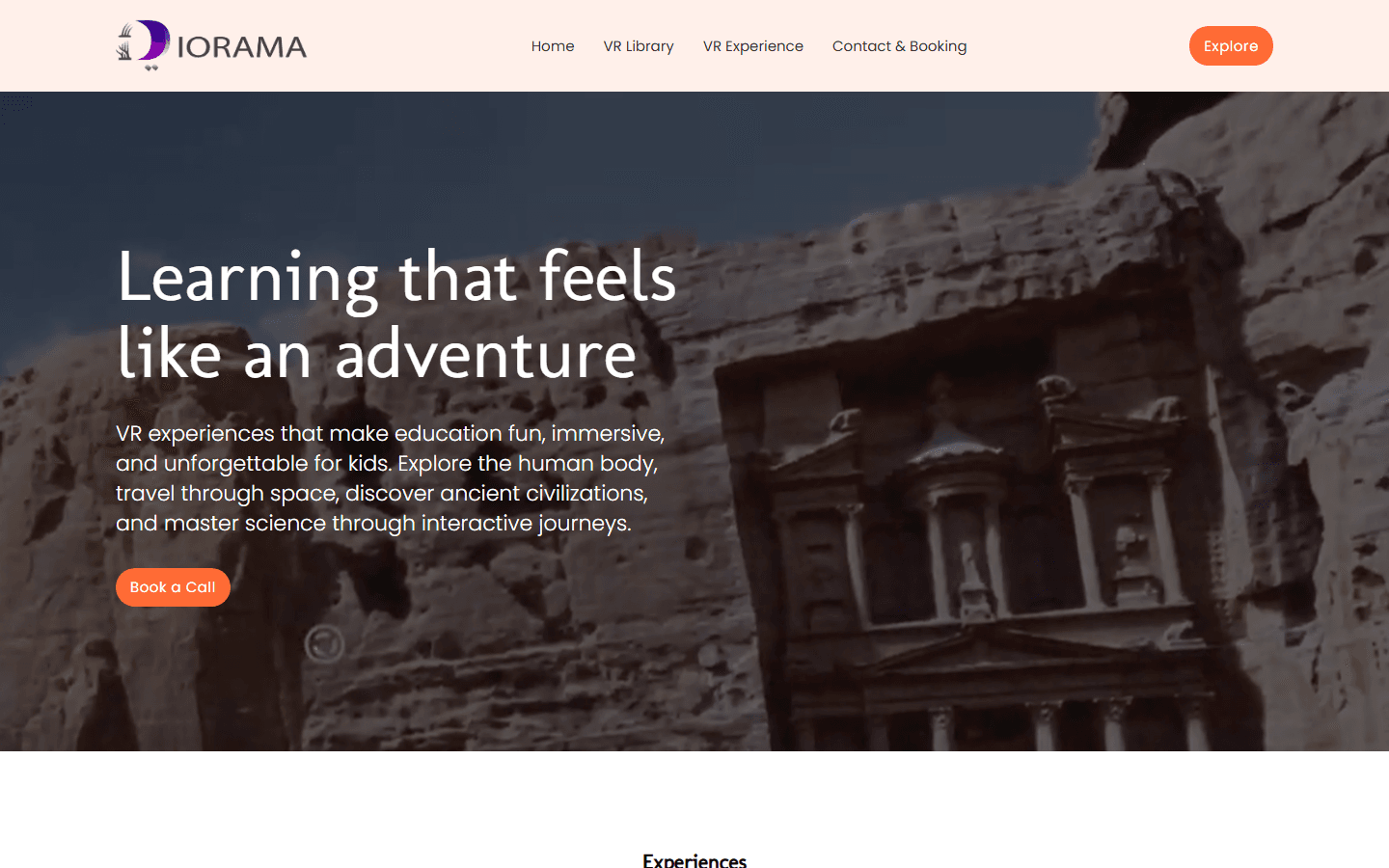 DioramaVR website homepage